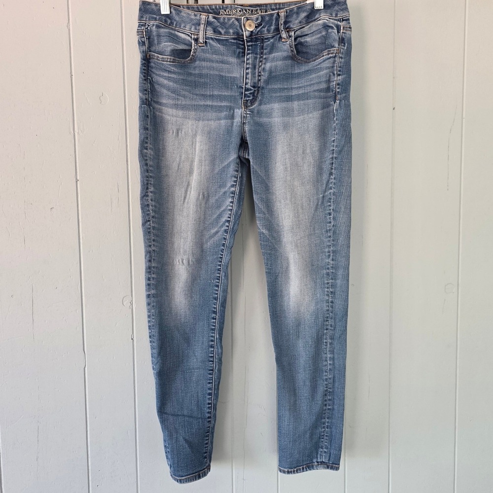 American Eagle Outfitters Jeggings Medium Wash Skinny Jeans Size 14 Regular